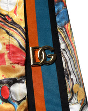 Dolce & Gabbana Multicolor Marble Satin Men Tracksuit Pants