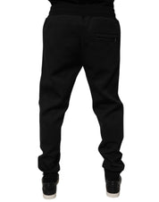 Dolce & Gabbana Black Polyester Men Jogger Sweatpants Pants
