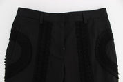 Dolce & Gabbana Black Cotton Stretch Torero Capris Pants