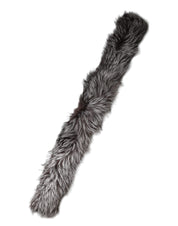 Dolce & Gabbana Gray Fox Fur Neck Wrap Warmer Winter Scarf