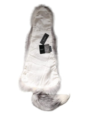 Dolce & Gabbana White Fox Fur Neck Wrap Warmer Winter Scarf