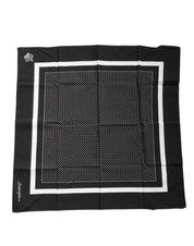Dolce & Gabbana Black Polka Dots Cotton Handkerchief Scarf