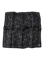 Dolce & Gabbana Black Patterned Silk Handkerchief Scarf