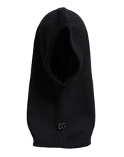 Dolce & Gabbana Black Wool Whole Head Wrap Balaclava Hat