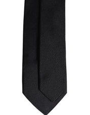 Dolce & Gabbana Black Solid Silk Adjustable Necktie Tie