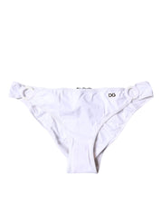 Dolce & Gabbana White Nylon Beachwear Bikini Bottom Swimwear