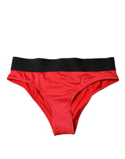 Dolce & Gabbana Red Nylon Stretch Mid Waist Panty Underwear