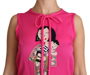 Dolce & Gabbana Pink Family Silk Tank  Mama Blouse Top Shirt