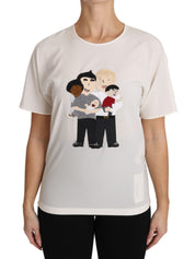 Dolce & Gabbana White Silk Stretch #dgfamily T-shirt