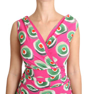Dolce & Gabbana Pink Silk Stretch Sicilian Cake Top