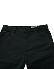 Dolce & Gabbana Dark Green Cotton Loose Men Denim Jeans