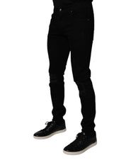 Dolce & Gabbana Black Cotton Stretch Skinny Men Denim Jeans