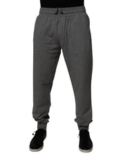 Dolce & Gabbana Gray Logo Cotton Jogger Men Sweatpants Pants