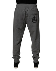 Dolce & Gabbana Gray Logo Cotton Jogger Men Sweatpants Pants