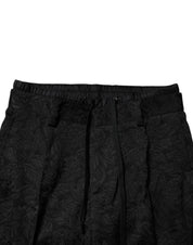 Dolce & Gabbana Black Brocade Polyester Skinny Dress Pants