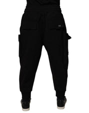 Dolce & Gabbana Black Cotton Men Cargo Jogger Sweatpants Pants
