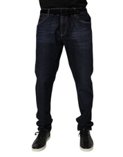Dolce & Gabbana Dark Blue Cotton Stretch Skinny Denim Jeans