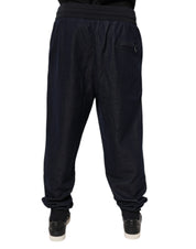 Dolce & Gabbana Black Jacquard Jogger Men Sweatpants Pants