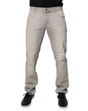 Dolce & Gabbana Light Gray Cotton Skinny Denim Jeans