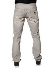 Dolce & Gabbana Light Gray Cotton Skinny Denim Jeans