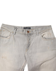 Dolce & Gabbana Light Gray Cotton Skinny Denim Jeans