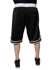 Dolce & Gabbana Black White Men Bermuda Sweatshorts Shorts