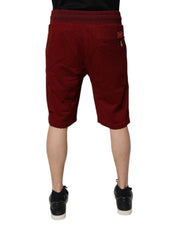 Dolce & Gabbana Maroon Rip Style Bermuda Sweatshorts Shorts