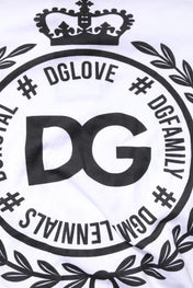 Dolce & Gabbana White Graphic Print Cotton Crew Neck T-shirt