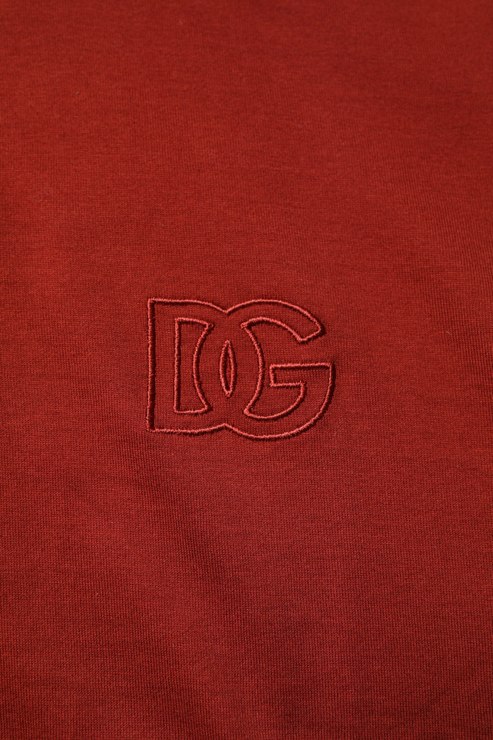 Dolce & Gabbana Red Cotton DG Logo Collared Men Polo T-shirt