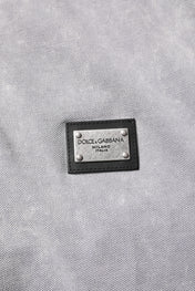 Dolce & Gabbana Gray Logo Plaque Cotton Men Polo Shirt T-shirt