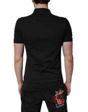 Dolce & Gabbana Dark Gray Logo Plaque Cotton Men Polo Shirt T-shirt