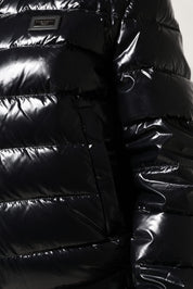 Dolce & Gabbana Black Logo Plaque Full Zip Puffer Jacket