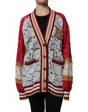 Dolce & Gabbana Multicolor Floral Lace Cardigan Sweater