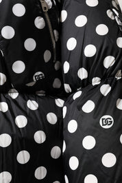 Dolce & Gabbana Black White Polka Dot Full Zip Puffer Jacket
