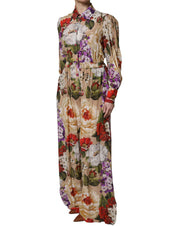 Dolce & Gabbana Multicolor Floral Wide Leg Jumpsuit Dress