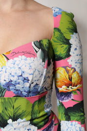 Dolce & Gabbana Multicolor Floral Side Slit Midi Dress