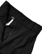 Dolce & Gabbana Black Nylon High Waist Slim Fit Pants