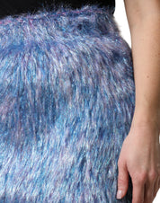 Dolce & Gabbana Multicolor Plush High Waist Mini Skirt