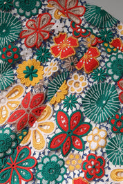 Dolce & Gabbana Multicolor Floral Lace High Waist Mini Skirt