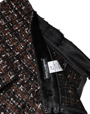 Dolce & Gabbana Multicolor High Waist Tartan Tweed Mini Skirt