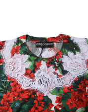 Dolce & Gabbana Multicolor Floral Lace Sleeveless Tank Top