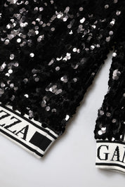 Dolce & Gabbana Black DG Queen Sequin Pullover Sweater