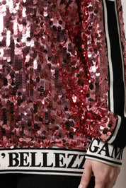 Dolce & Gabbana Pink DG Queen Sequin Pullover Sweater