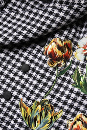 Dolce & Gabbana Black White Monochrome Patterned Floral Cape Jacket