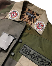 Dolce & Gabbana Military Green Cotton Button Down Jacket