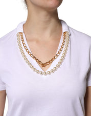 Dolce & Gabbana White Necklace Cotton Short Sleeve T-shirt