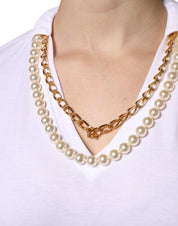 Dolce & Gabbana White Necklace Cotton Short Sleeve T-shirt