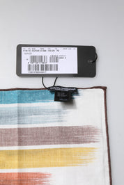 Dolce & Gabbana Multicolor Stripes Cotton Square Foulard Scarf