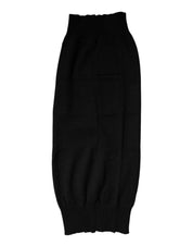 Dolce & Gabbana Black Cashmere Knitted Neck Warmer Foulard Scarf