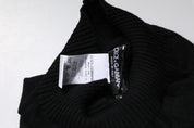 Dolce & Gabbana Black Cashmere Knitted Neck Warmer Foulard Scarf